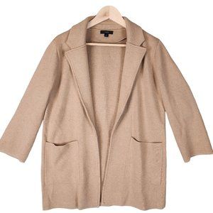 J. Crew Sophie Open Front Cardigan Small Tan Wool Blend Pockets